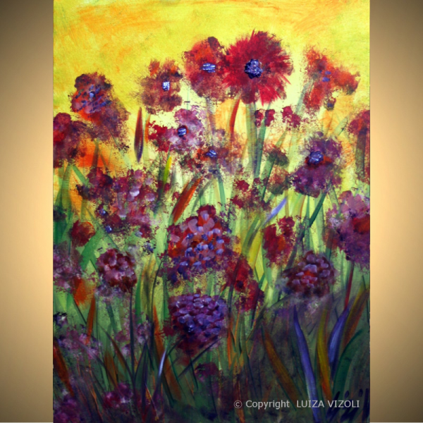 600x600 Original Abstract Modern Oil Painting Fall By Luizavizoli On Zibbet - Fall Flower Painting