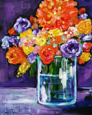 320x401 Fall Flowers! Choose Your Own Colors! My Paint Party - Fall Flower Painting