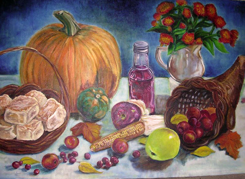 799x584 Fall Harvest Painting By Hilary England - Fall Harvest Painting