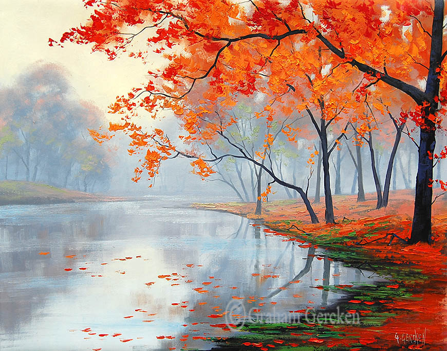 Fall Landscape Oil Painting at PaintingValley.com | Explore collection ...