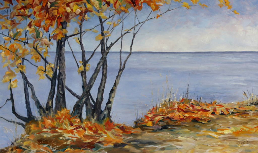 1024x608 Sliced With A Tear A Large Autumn Canadian Landscape Painting - Fall Landscape Oil Painting