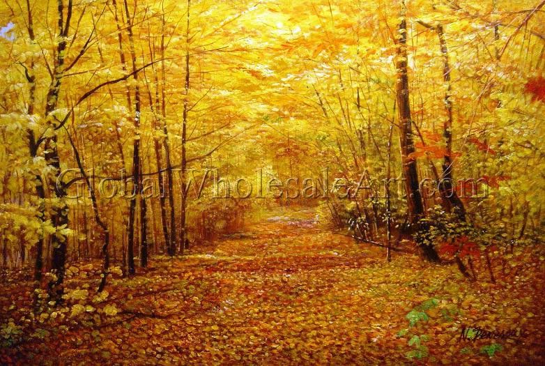 782x525 A Gorgeous Display Of Fall Foliage In The Forest - Fall Landscape Oil Painting