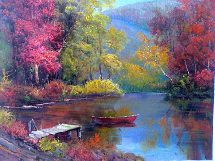 Fall Landscape Oil Painting at PaintingValley.com | Explore collection