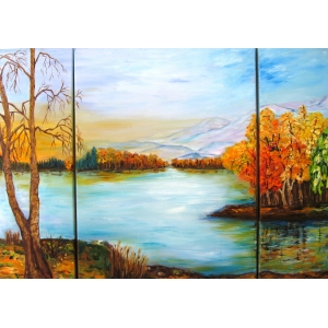 300x300 Autumn Oil Painting. Beautiful And Original Autumn Landscape - Fall Landscape Oil Painting