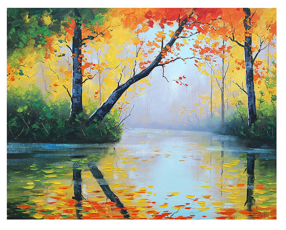 Fall Landscape Painting at PaintingValley.com | Explore collection of ...