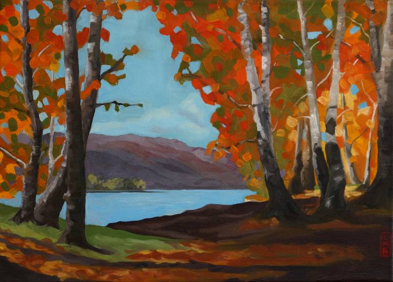 770x553 Saatchi Art Autumn Fall Landscape Painting By Leigh Brownlee - Fall Landscape Painting