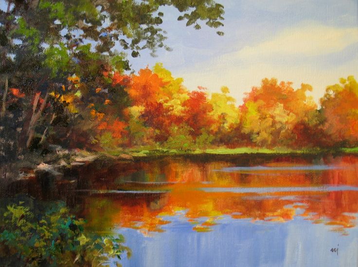 736x550 Pictures Watercolor Paintings Of Fall Landscapes, - Fall Landscape Watercolor Painting