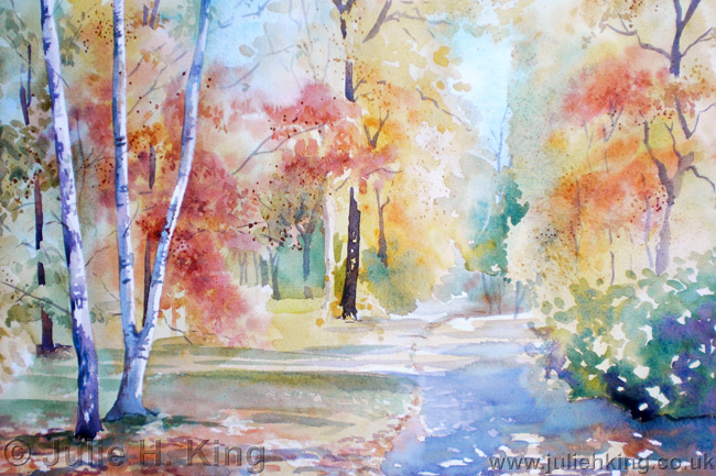 650x433 Watercolour Landscape Paintings By Julie King - Fall Landscape Watercolor Painting