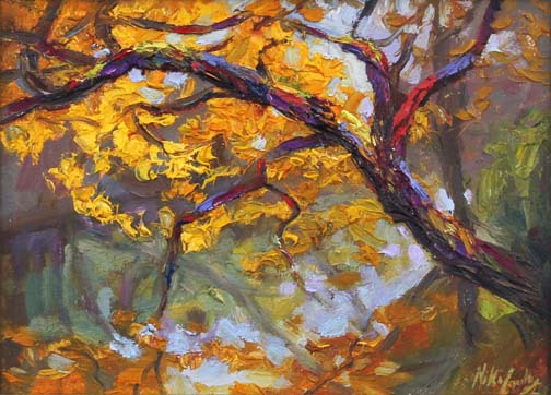 504x362 Niki Gulley Fall Foliage Painting By Texas - Fall Leaves Painting