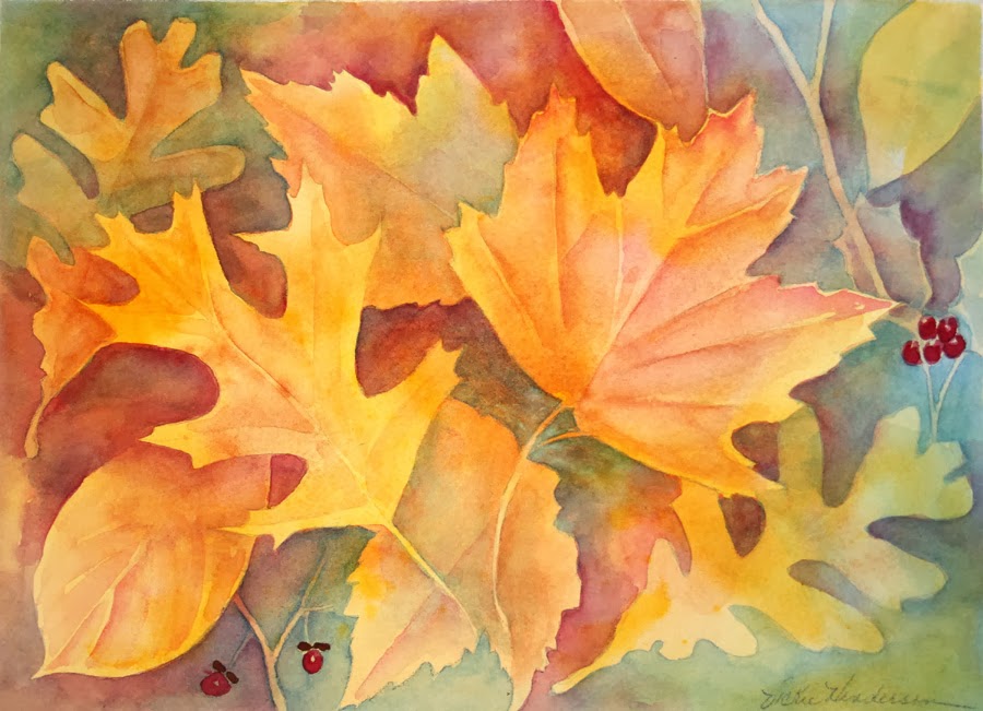 900x651 Vickie's Sketchbook Fun With Fall Leaves Creating Layers - Fall Leaves Painting