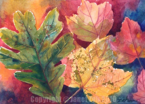 500x358 Zeh Original Art Blog Watercolor And Oil Paintings Painting - Fall Leaves Painting