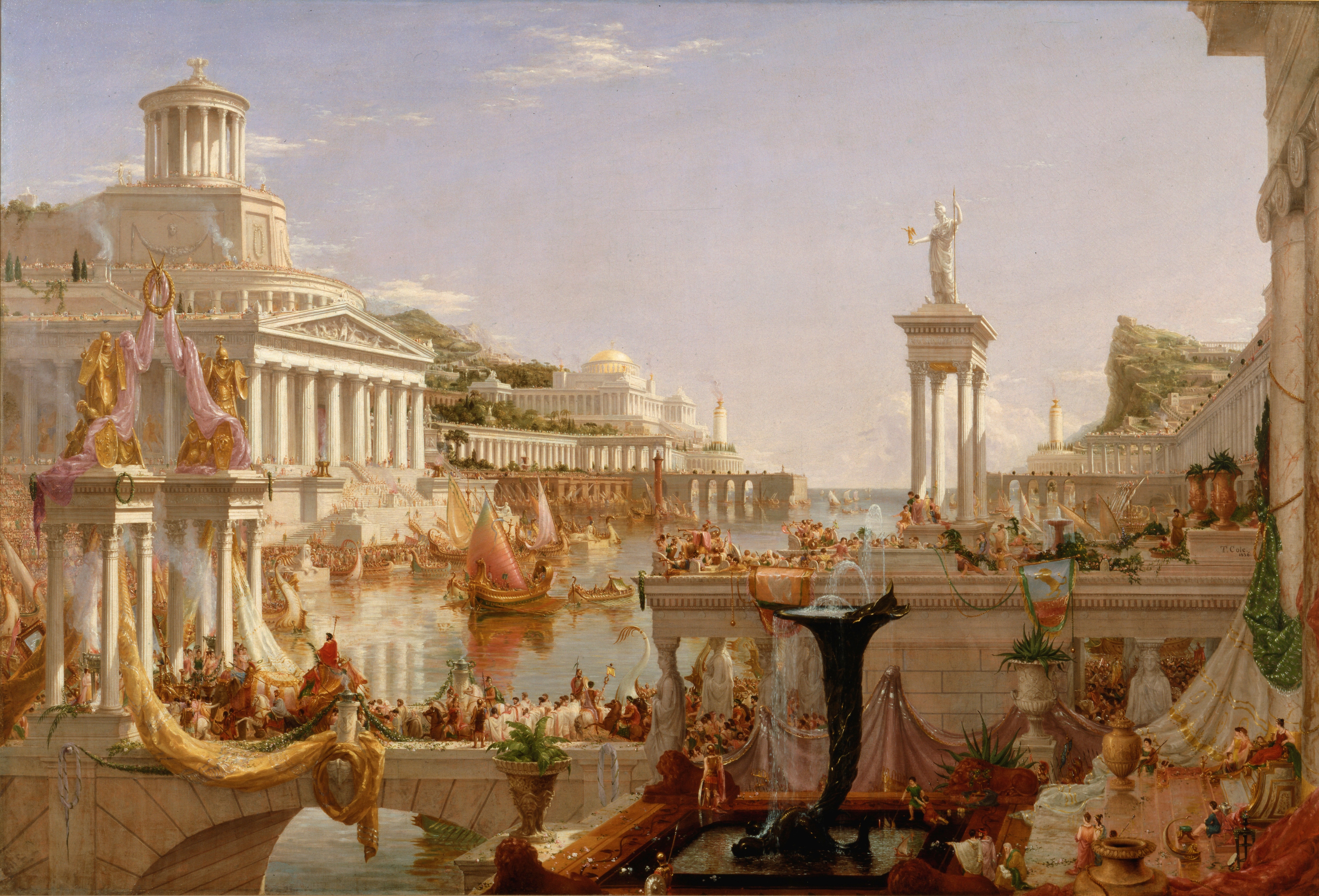3885x2640 Paintings Of Day Course Of Empire By Thomas Cole - Fall Of An Empire Painting