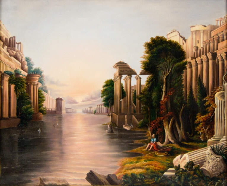 766x627 A Pair Of Paintings The Arcadian Or Pastoral State And Desolution - Fall Of An Empire Painting