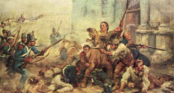 560x299 March 6, 1836 Mexican Troops Capture The Alamo Firstandmonday - Fall Of The Alamo Painting