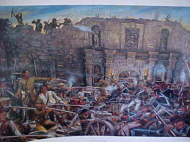 640x480 Alamo Village - Fall Of The Alamo Painting