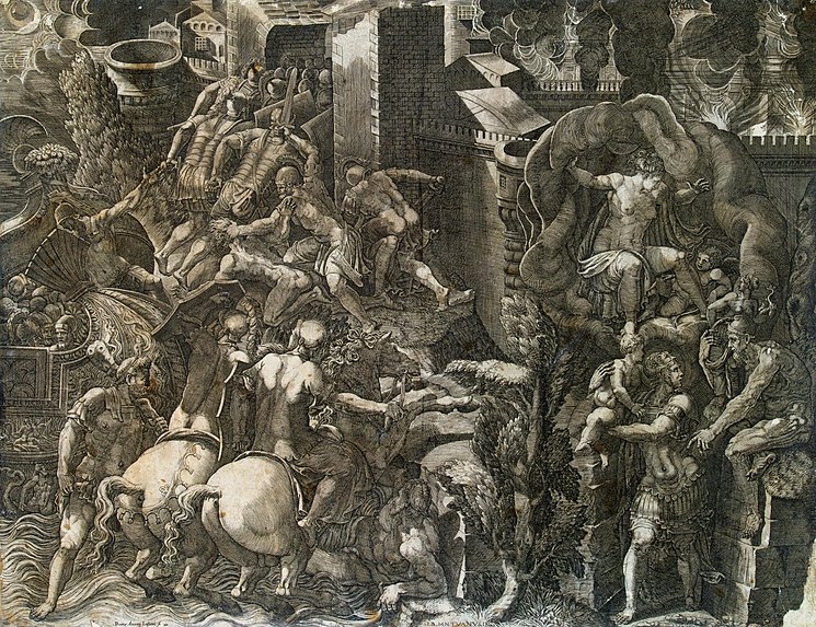 745x573 Fall Of Troy - Fall Of Troy Painting