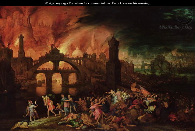 640x431 The Destruction Of Troy, 1606 - Fall Of Troy Painting