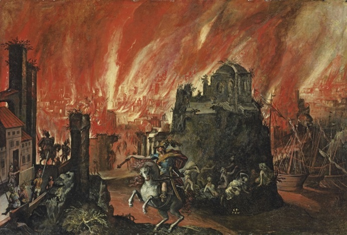 693x470 The Fall Of Troy By Willem Isaaksz Swanenburgh The Elder On Artnet - Fall Of Troy Painting
