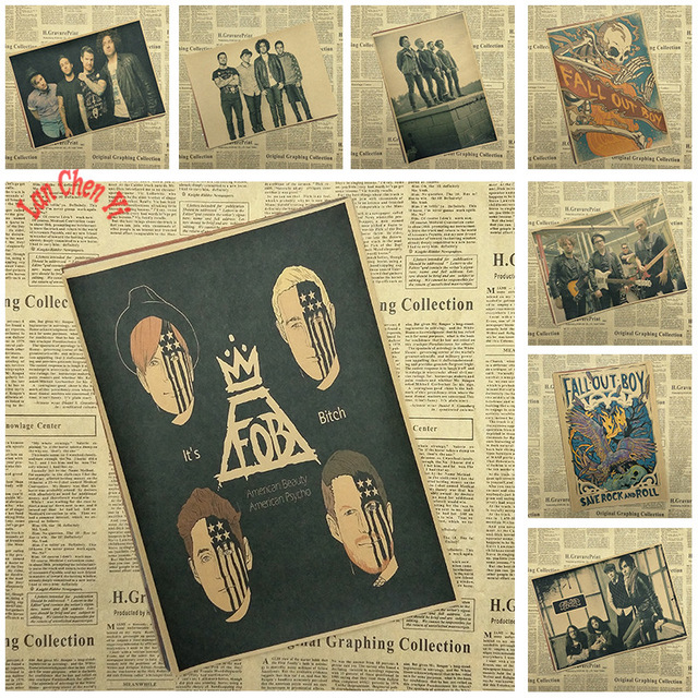 640x640 Fall Out Boy Rock Band Music Kraft Paper Poster Vintage High - Fall Out Boy Painting