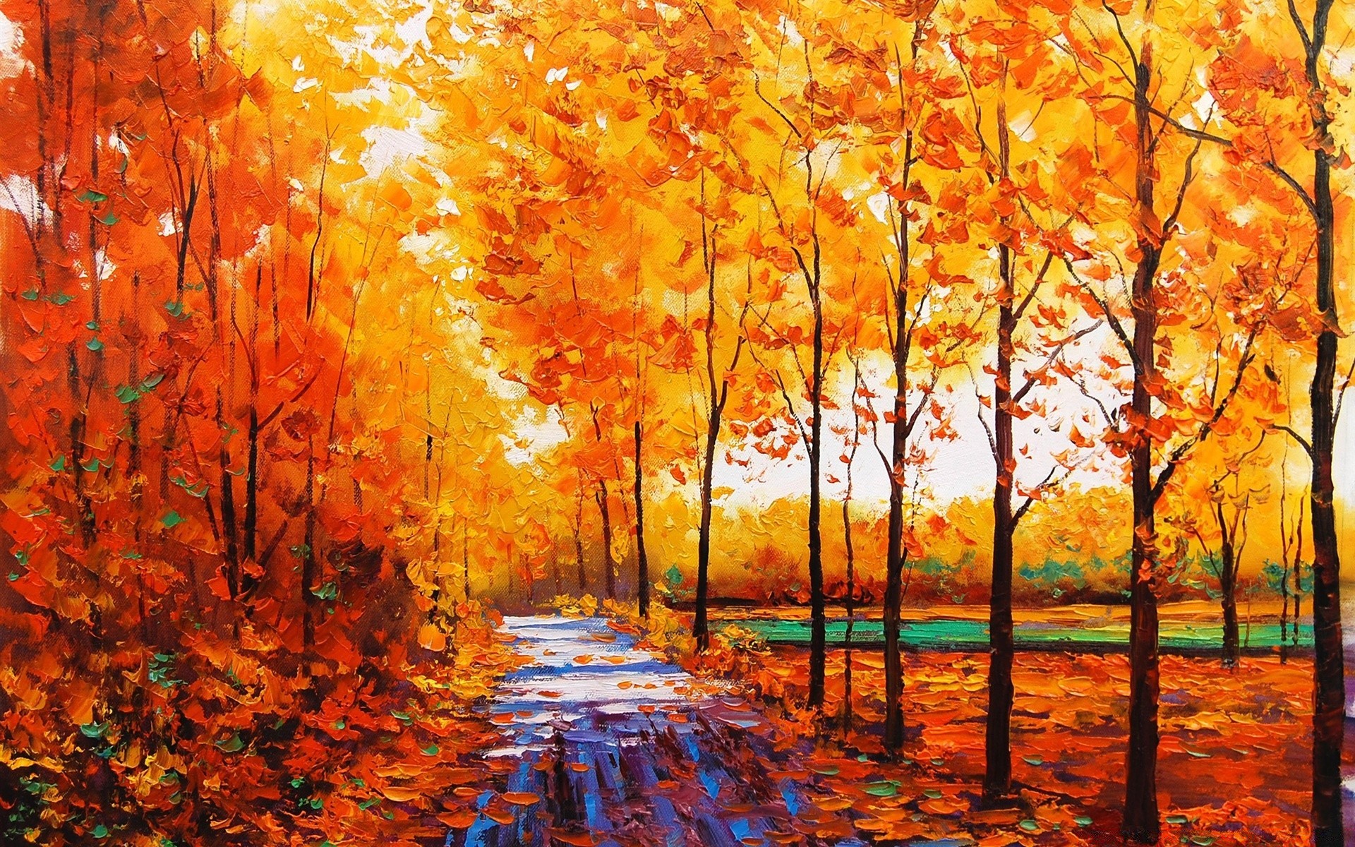 1920x1200 Fall Painting. Android Wallpapers For Free. - Fall Painting