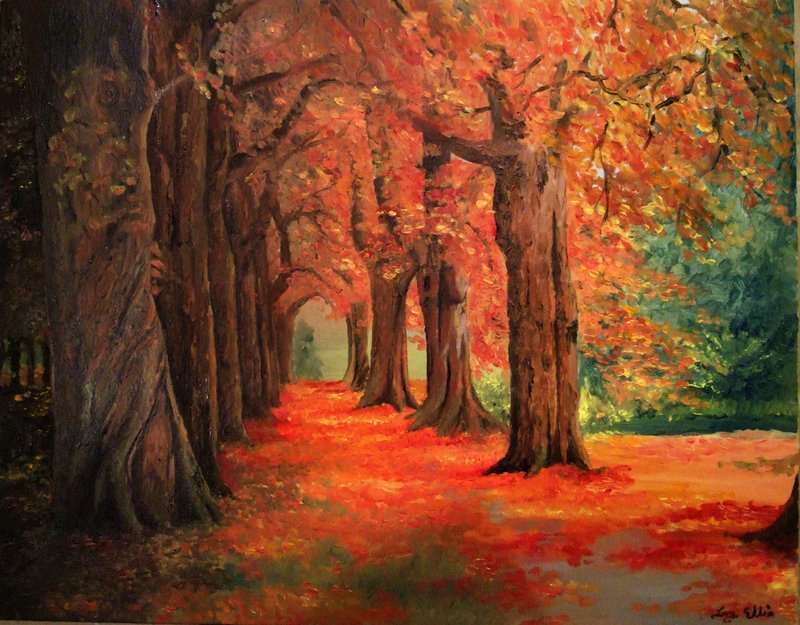 800x625 Fall Road In Oil Paint By Lukeira - Fall Painting