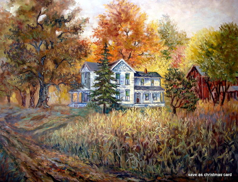 800x612 Farm In The Fall Painting By Millie Gift Smith - Fall Painting