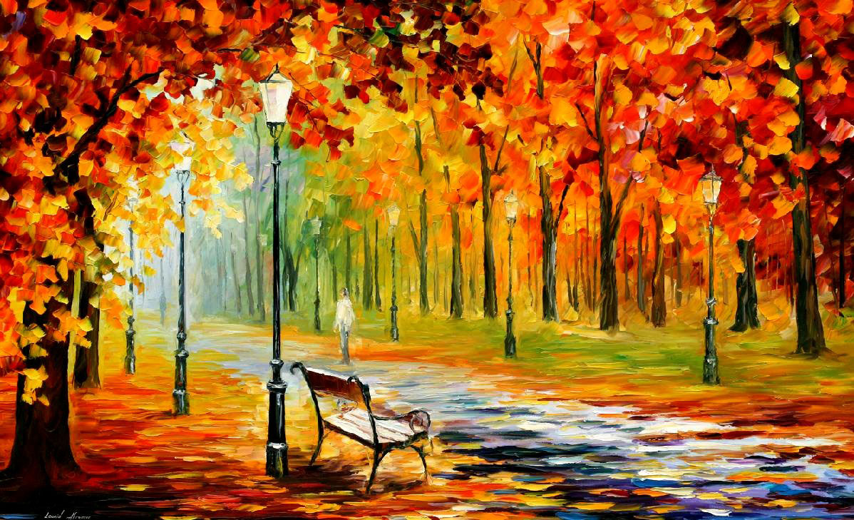 1198x729 Leonid Afremov, Oil On Canvas, Palette Knife, Buy Original - Fall Painting