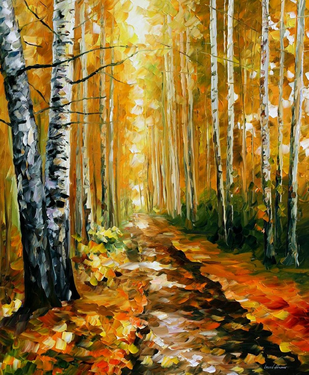 984x1195 Autumn Birches Oil Painting On Canvas By Leonid Afremov - Fall Painting
