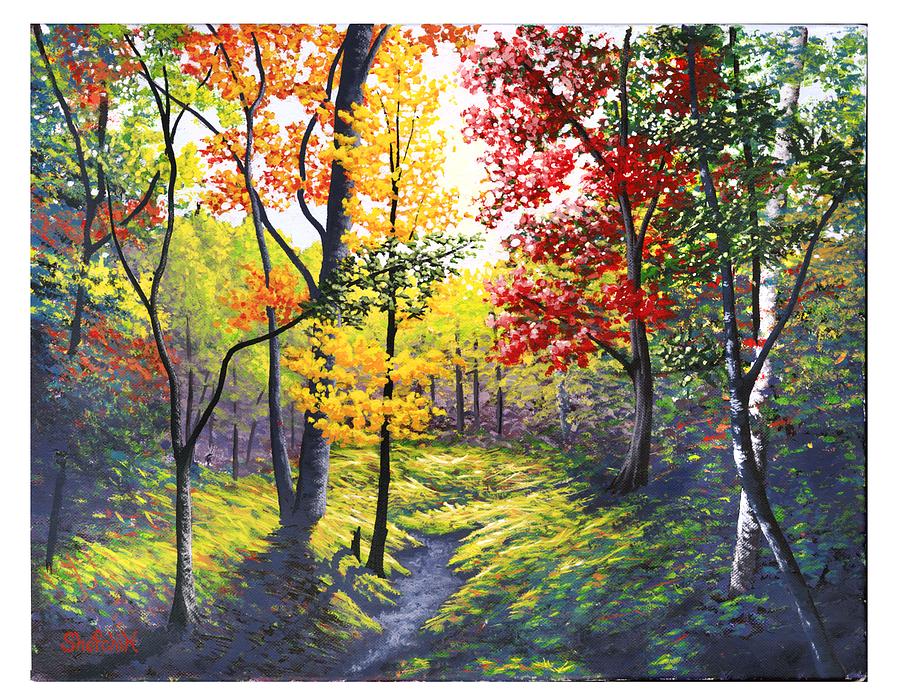 900x699 Fall Colors Painting By Dan Shefchik - Fall Painting Colors