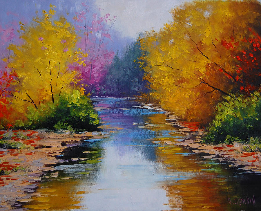 900x727 Fall Colors Painting By Graham Gercken - Fall Painting Colors