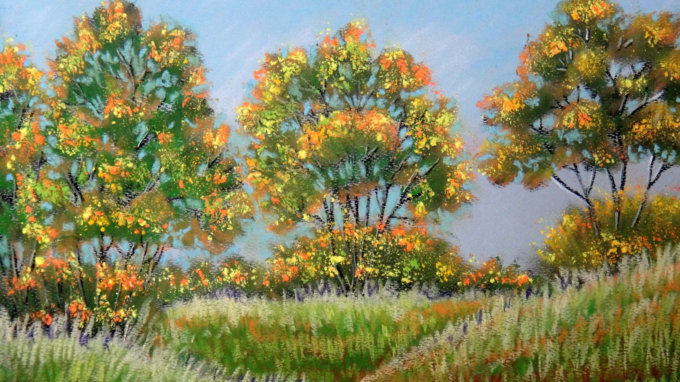 2304x1296 How To Paint Autumn Landscape With Pastel - Fall Painting Colors