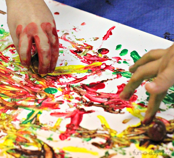 700x634 Fall Art For Kids With Acorns - Fall Painting For Kids