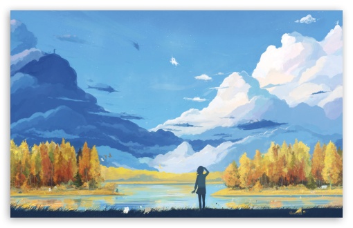 510x330 Fall Scenery Painting 4k Hd Desktop Wallpaper For 4k Ultra Hd - Fall Scenery Painting