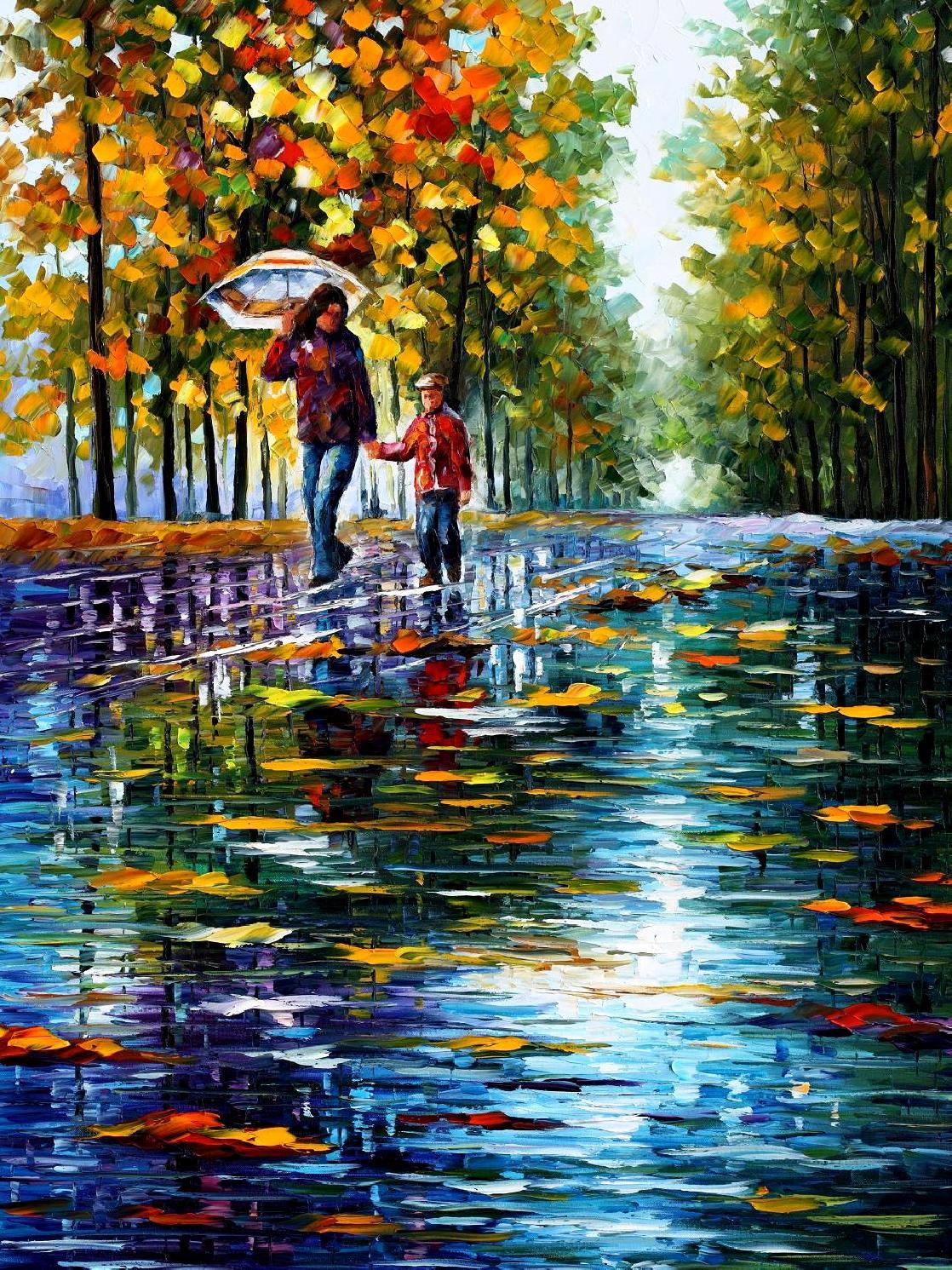 1118x1491 Leonid Afremov, Oil On Canvas, Palette Knife, Buy Original - Fall Scenery Painting