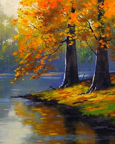 388x486 Pin By Georgette Keenan On Acrylic Paintings - Fall Scenery Painting
