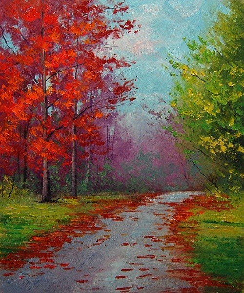 Fall Scenery Painting at PaintingValley.com | Explore collection of ...