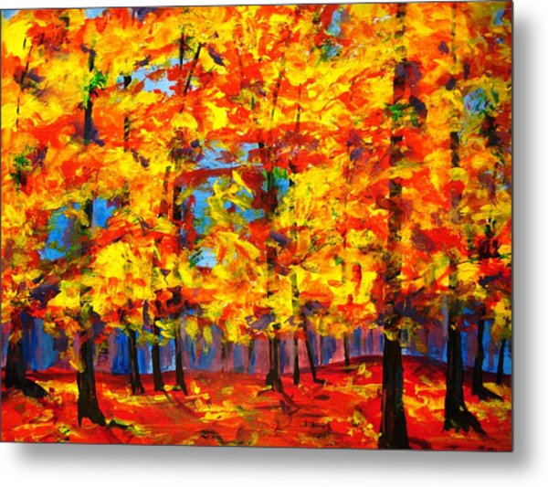 600x533 Fall Trees Painting By Rosie Phillips - Fall Tree Painting
