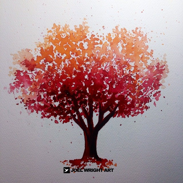 Fall Tree Painting at PaintingValley.com | Explore collection of Fall ...