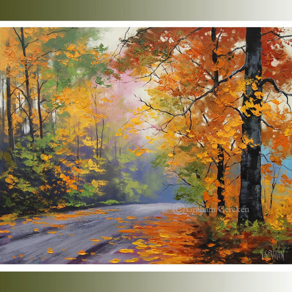570x570 Autumn Painting Tree Oil Paintings Tree Landscapes Fall Scenes - Fall Tree Painting