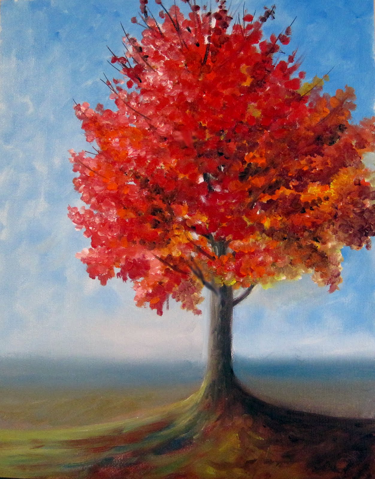 1252x1600 Priti Lathia's Fine Art Fall Tree Plein Air - Fall Tree Painting