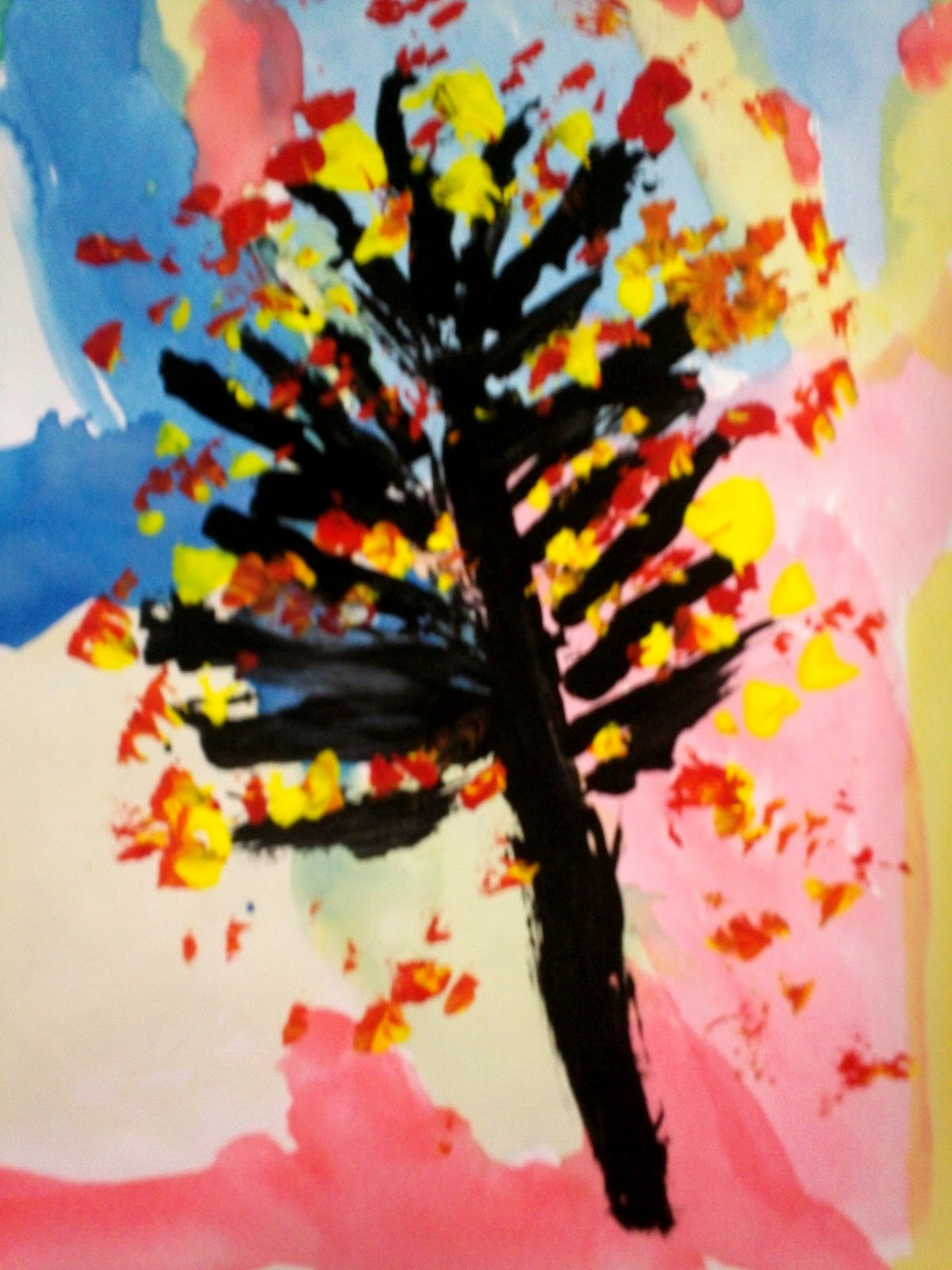 1200x1600 Art With Mr. E Fall Tree Painting Kindergarten - Fall Tree Painting
