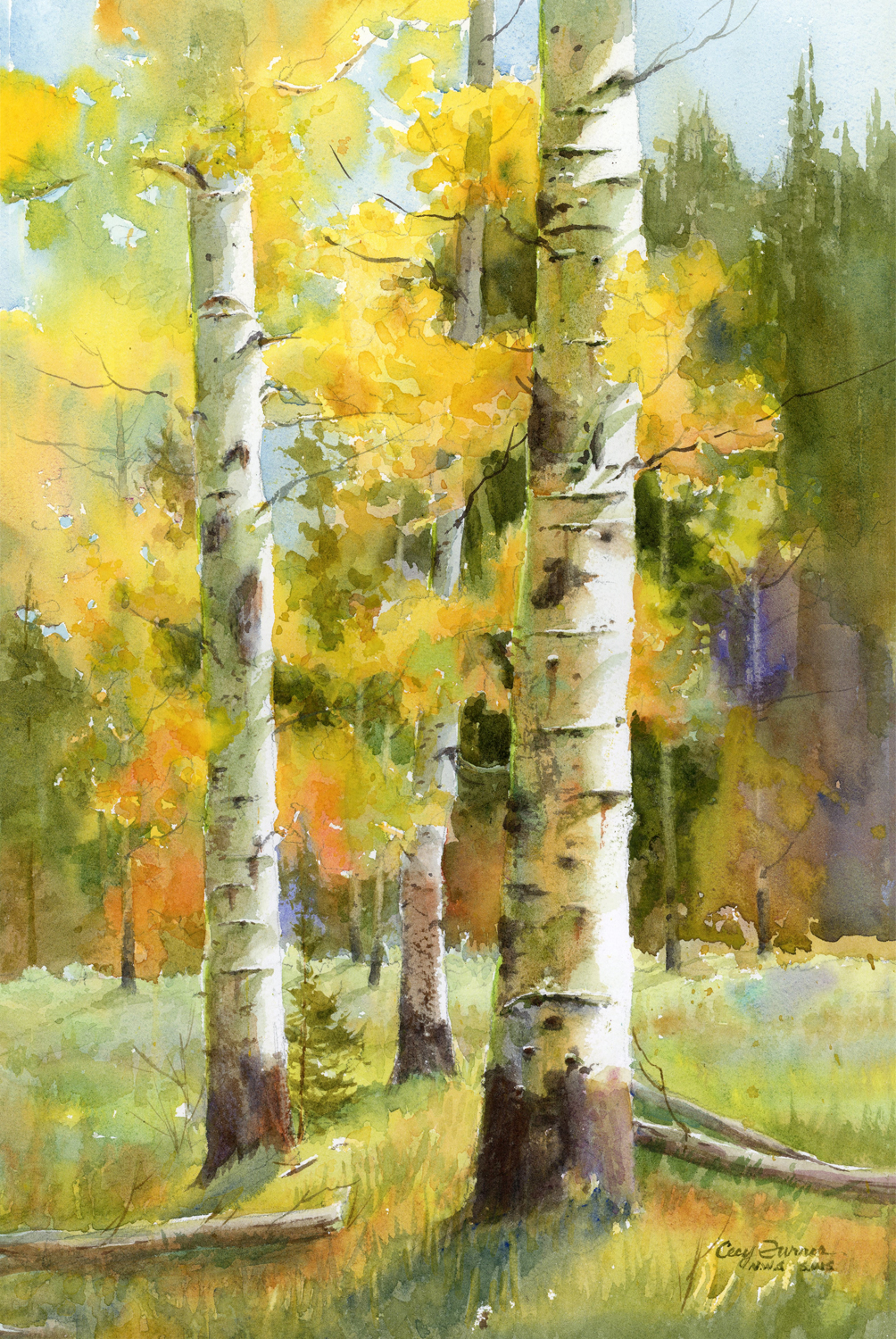 Fall Watercolor Painting at PaintingValley.com | Explore collection of ...