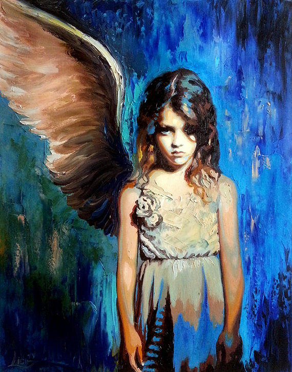 570x726 Fallen Angel Painting By Svilen And Lisa - Fallen Angel Painting