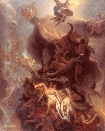 438x548 Painting The Fall Of The Rebel Angels Quis Ut Deus - Fallen Angel Painting