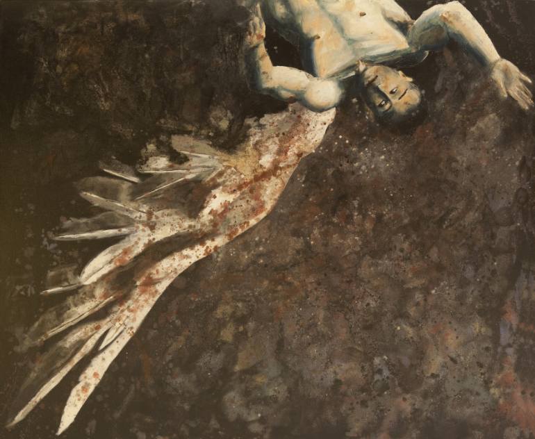770x632 Saatchi Art Fallen Angel Painting By Alessio Bandini - Fallen Angel Painting