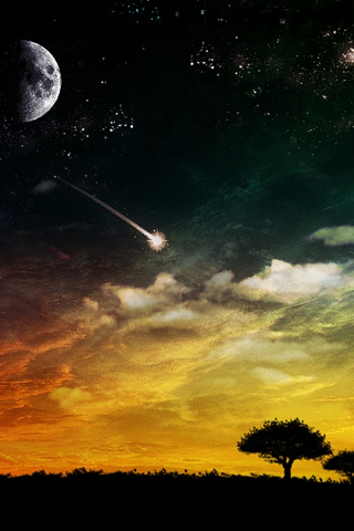 320x480 Falling Star Iphone Wallpaper Idesign Iphone - Falling Star Painting