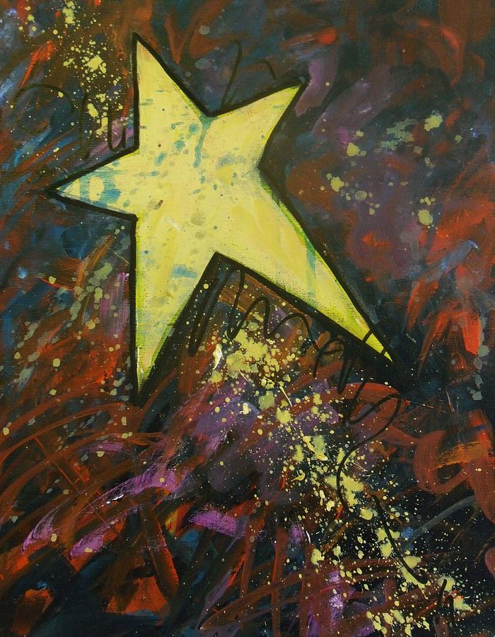 700x900 Shooting Star Painting By Carol Suzanne Niebuhr - Falling Star Painting