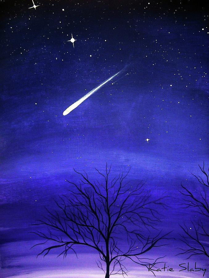 678x900 When Stars Fall Painting By Katie Slaby - Falling Star Painting