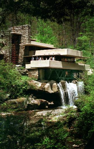 324x512 Architectural Brilliance Falling Water Pennsylvania Center - Falling Water Painting