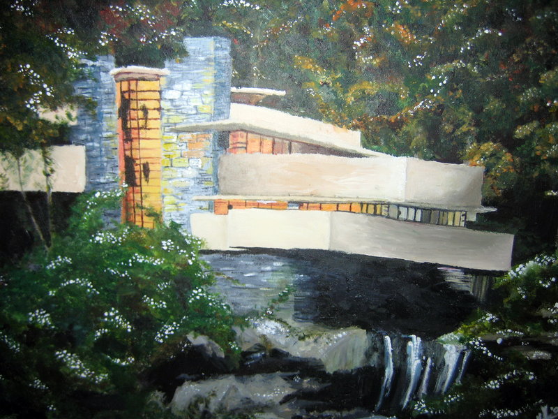 800x600 Falling Water By Yuki Hoshime - Falling Water Painting